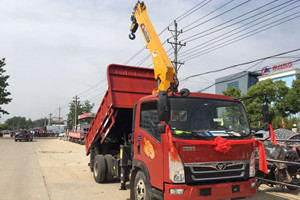 程力專汽豪曼藍牌隨車吊帶自卸圖片